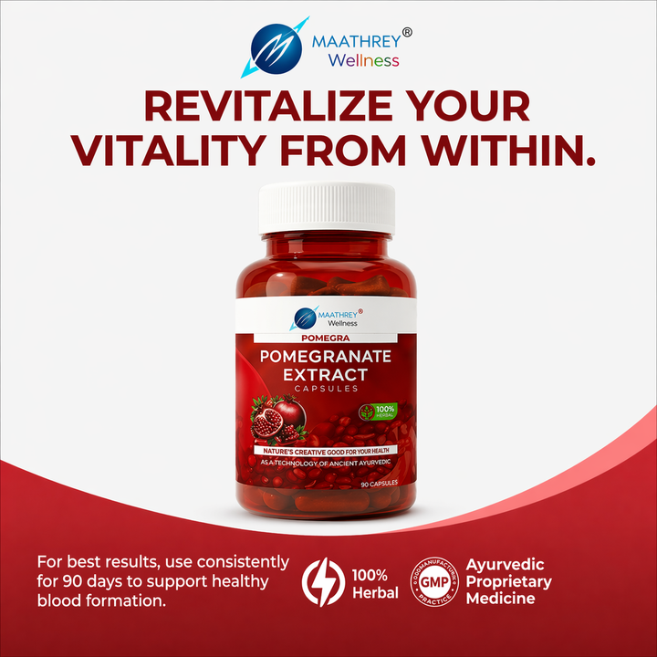 Pomegra Pomegranate Extract Capsules – For Blood Health & Energy