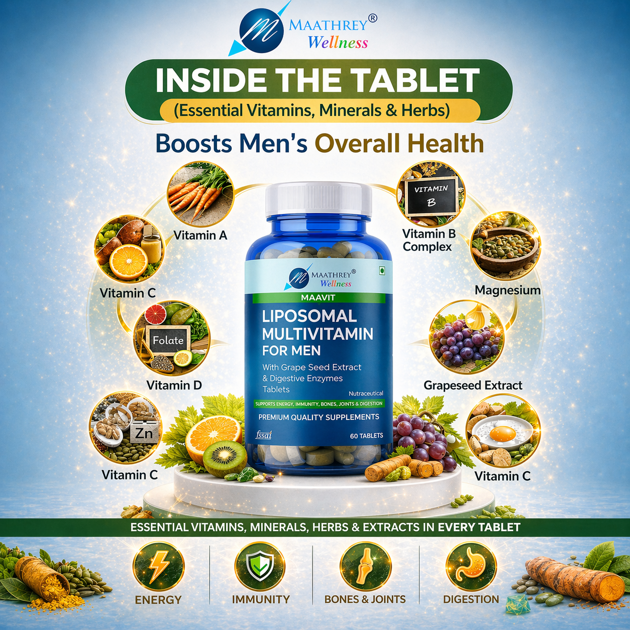 Maavit Men Multivitamin Tablets – Daily Health Support for Men