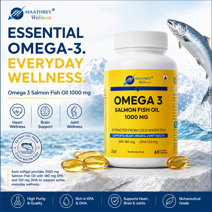 Omega 3 Salmon Fish Oil 1000 mg – Heart, Brain & Joint Support