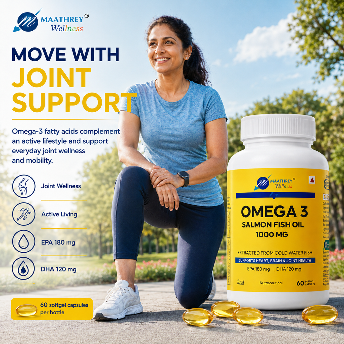 Omega 3 Salmon Fish Oil 1000 mg – Heart, Brain & Joint Support